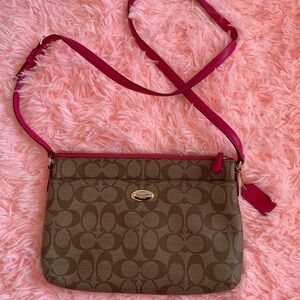 Coach Brown and Pink Crossbody Bag